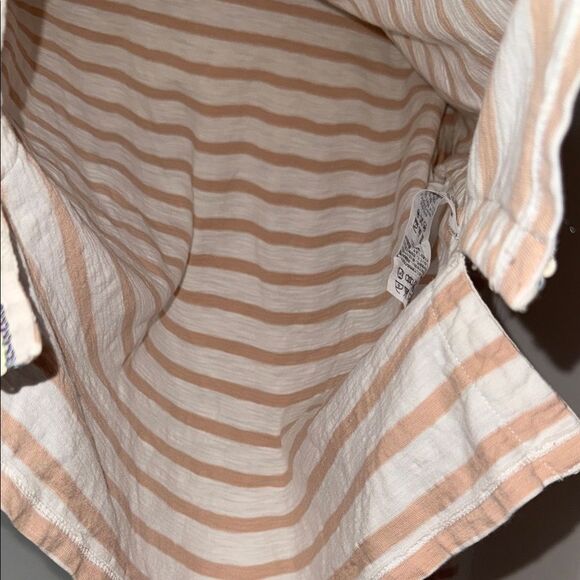 J. Crew Tan and White sequins Striped Long Sleeve Top Xs EUC - Picture 5 of 9
